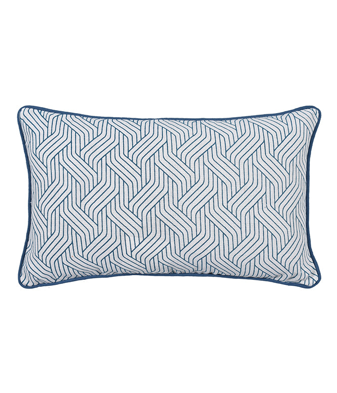 Teal Harmony Lumbar Printed Cushion cover - set of 2 - TGW