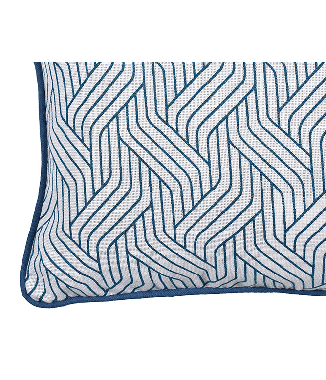 Teal Harmony Lumbar Printed Cushion cover - set of 2 - TGW