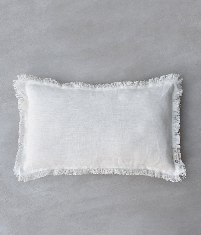 "Fringe Luxe" Linen Cushion Collection - Serene Ivory