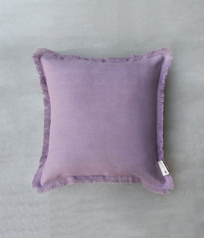 "Fringe Luxe" Linen Cushion Collection - Relaxing Lavender