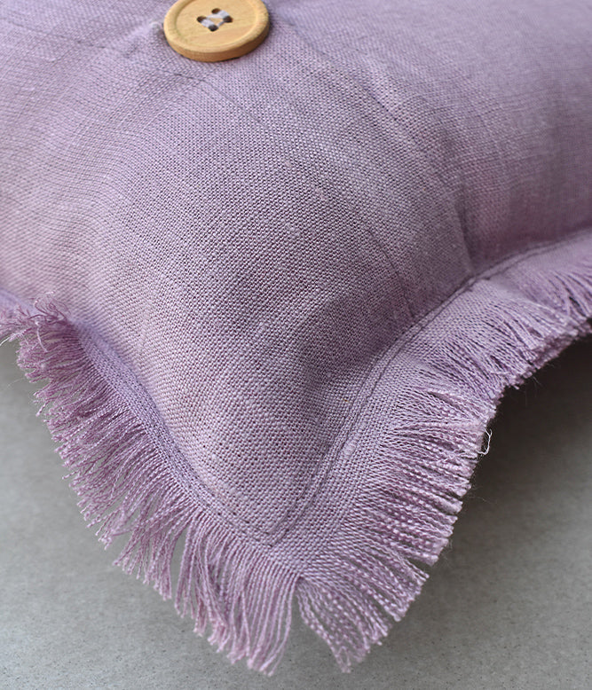 "Fringe Luxe" Linen Cushion Collection - Relaxing Lavender