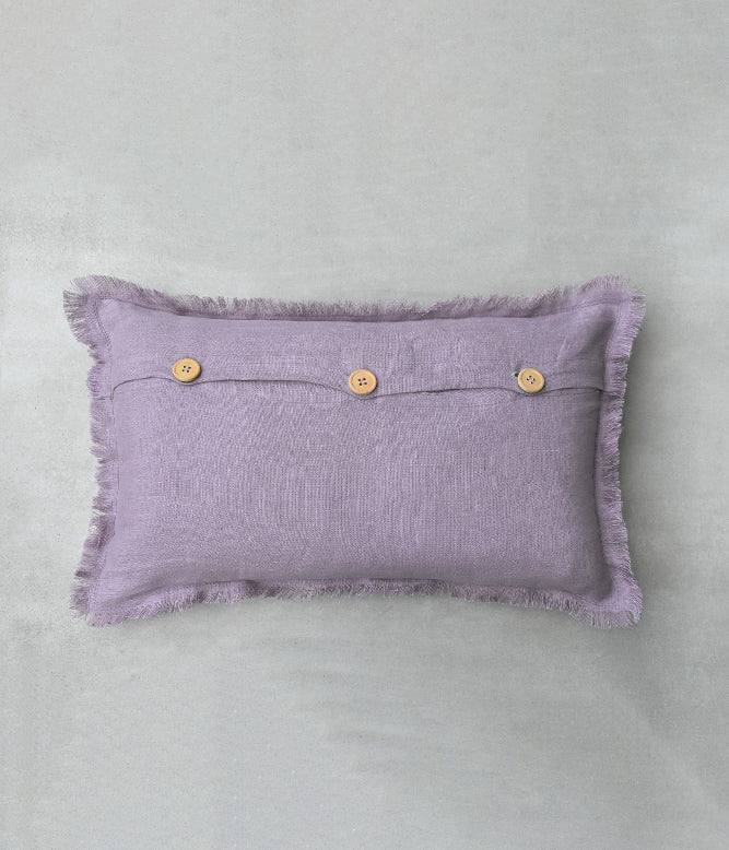 "Fringe Luxe" Linen Cushion Collection - Relaxing Lavender