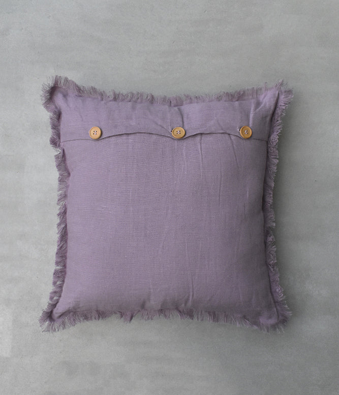 "Fringe Luxe" Linen Cushion Collection - Relaxing Lavender