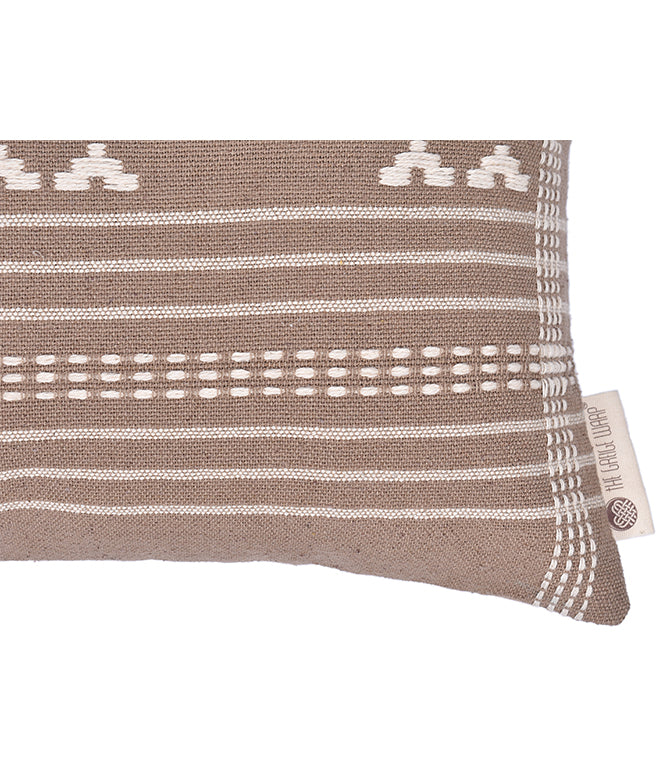 Strip Geometry Cushion Cover (Beige)
