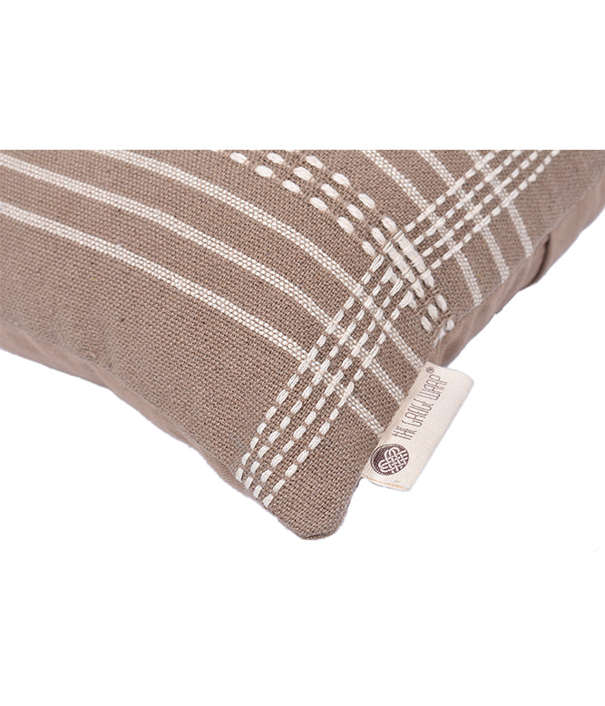 Strip Geometry Cushion Cover (Beige)