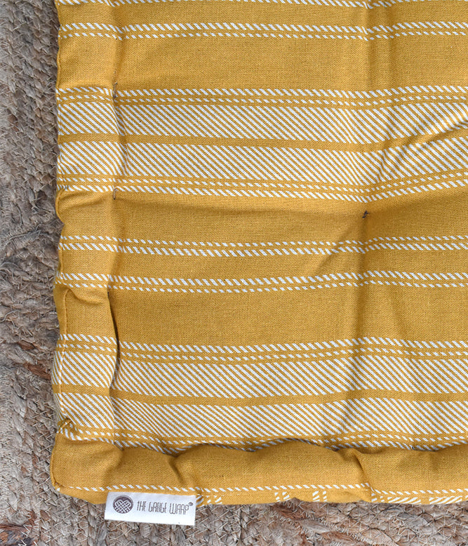 Stripe Floor Bed Mattress (Ochre & White)