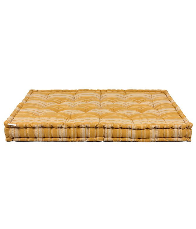 Stripe Floor Bed Mattress (Ochre & White)