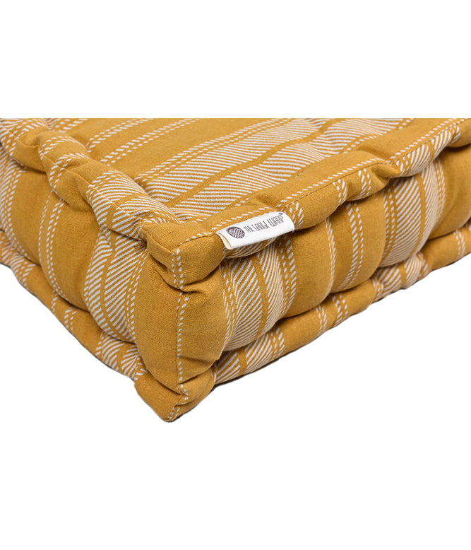 Stripe Floor Bed Mattress (Ochre & White)