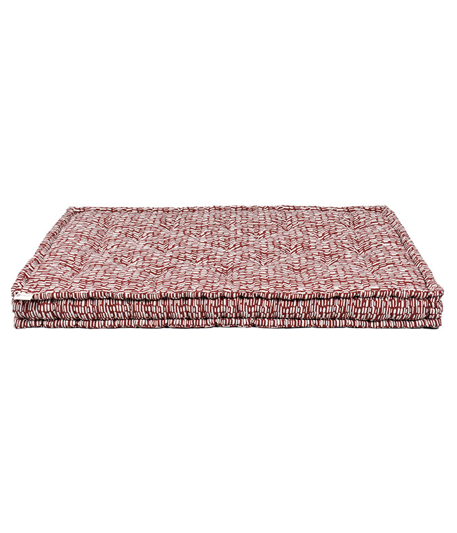 Abstract Geo Floor Bed Mattress (Maroon & White)