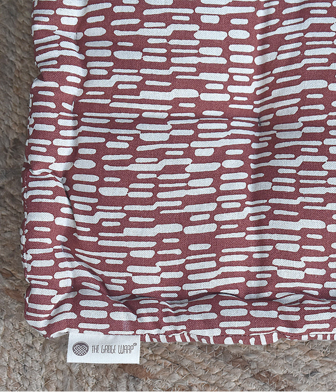 Abstract Geo Floor Bed Mattress (Maroon & White)