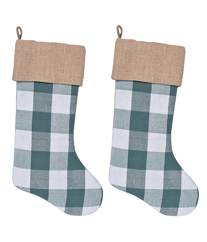 Holiday Stockings (Green & White Check) - TGW