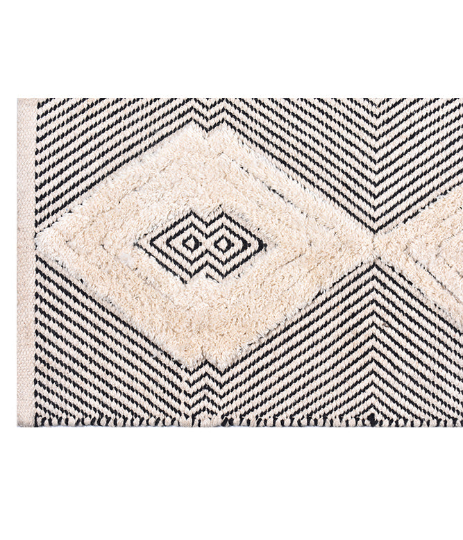 Rhomb Tuft Wo-Metric Rug (Black) SMALL - TGW