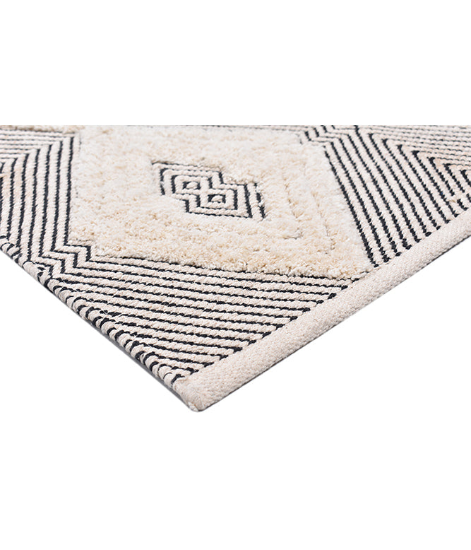 Rhomb Tuft Wo-Metric Rug (Black) SMALL - TGW
