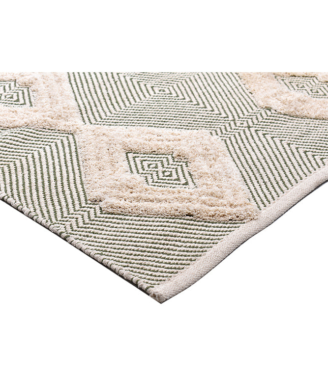 Rhomb Tuft Wo-Metric Rug (Olive) LARGE - TGW
