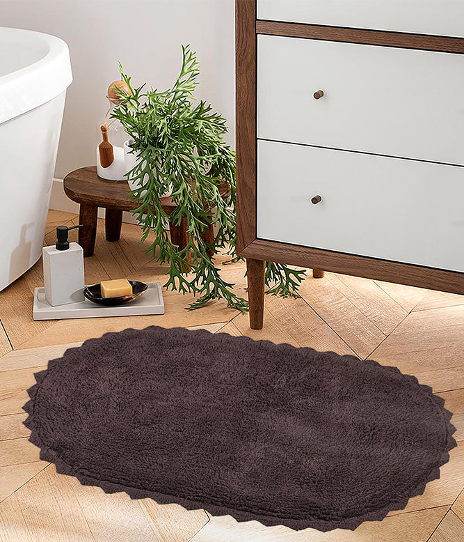 CLOUD WALK OVAL BATH MAT - BROWN - TGW