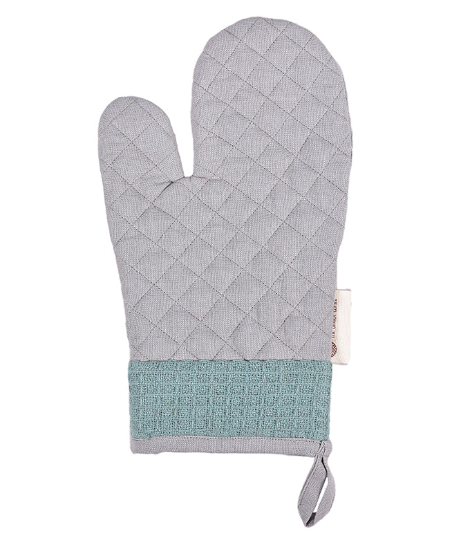 Culinary Companions - Chic Grey & Green Glove & Pot Holder combo - TGW