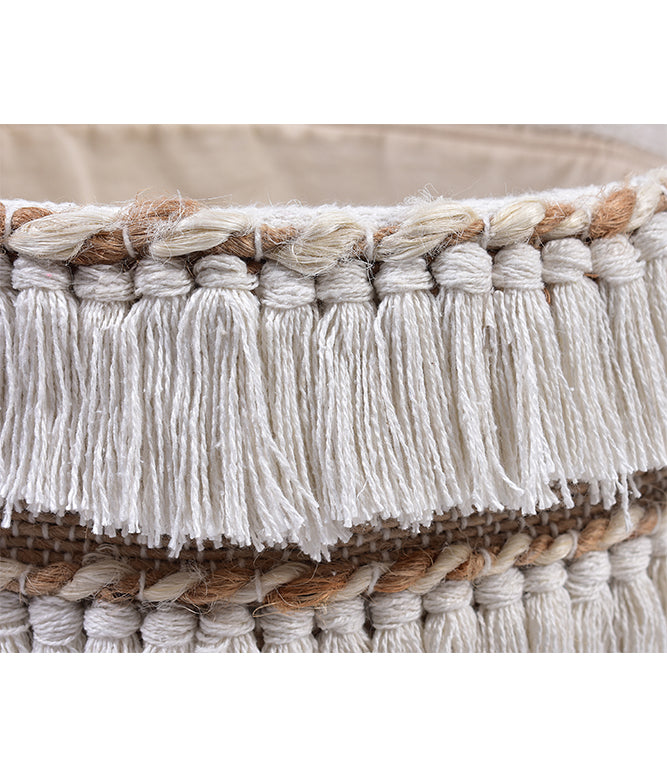 Harmony Fringe Basket Natural (Set Of 2) - TGW