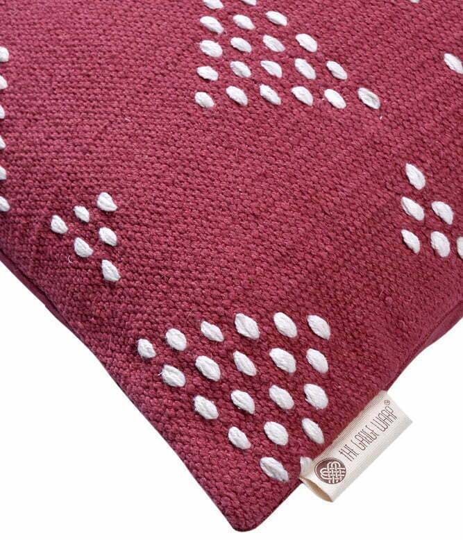 Atrisuta solids Cushion Cover (Muted Scarlet) - TGW