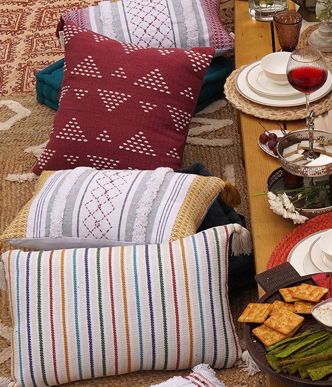 Atrisuta solids Cushion Cover (Muted Scarlet) - TGW