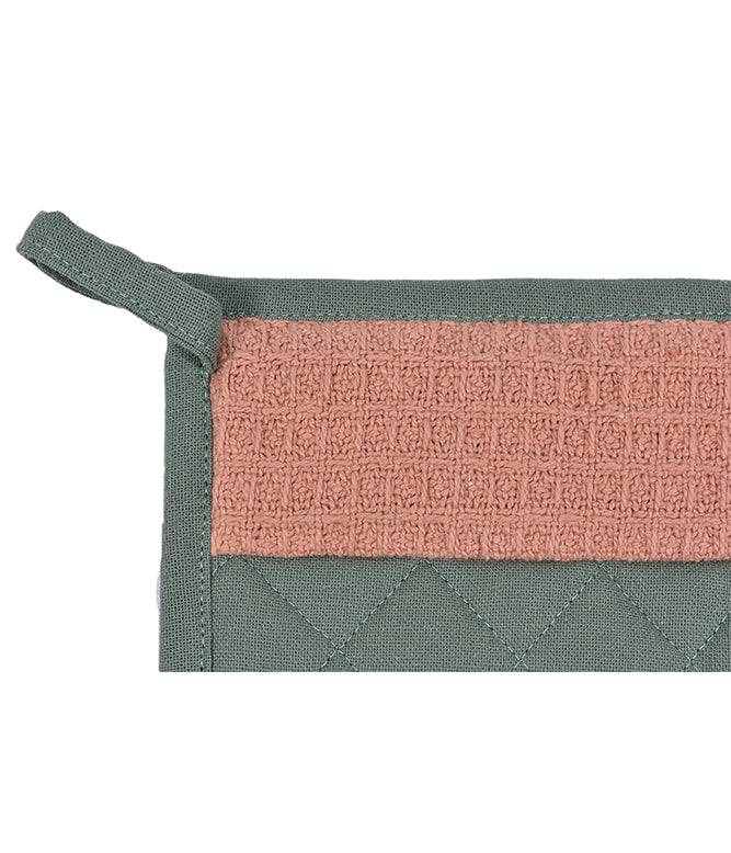 Culinary Companions - Sage Green & Rose Pink Glove & Pot holder combo - TGW
