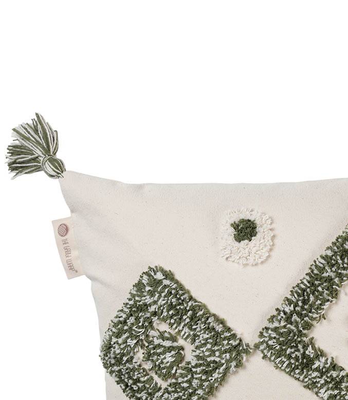 Dia Fleecy Lumbar Cushion Cover (Olive) - TGW