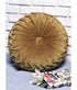 Rusched Golden Olive Round Cushion - TGW