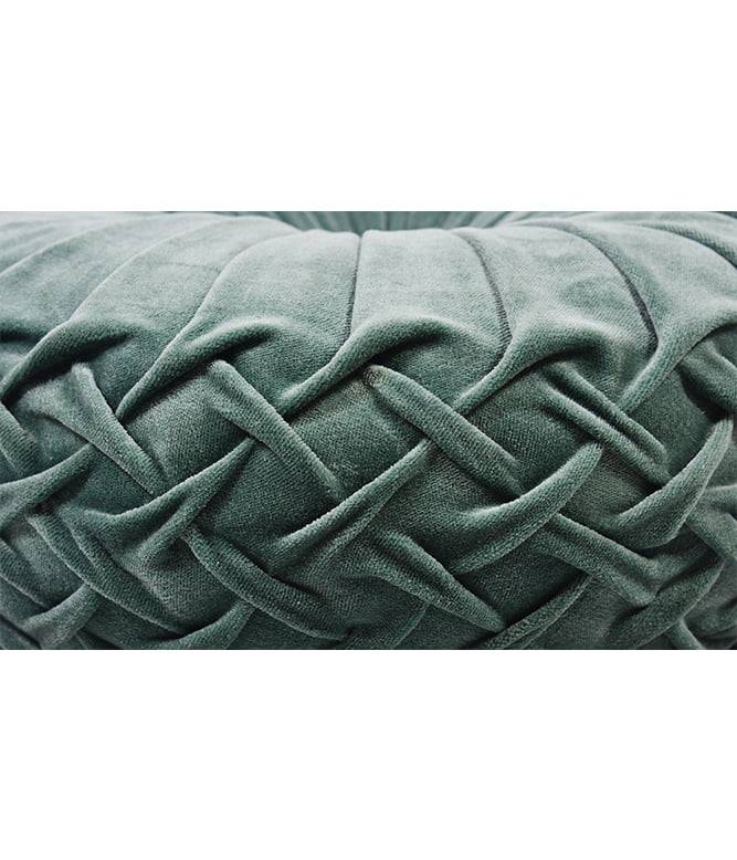 Rusched Sage Green Round Cushion - TGW