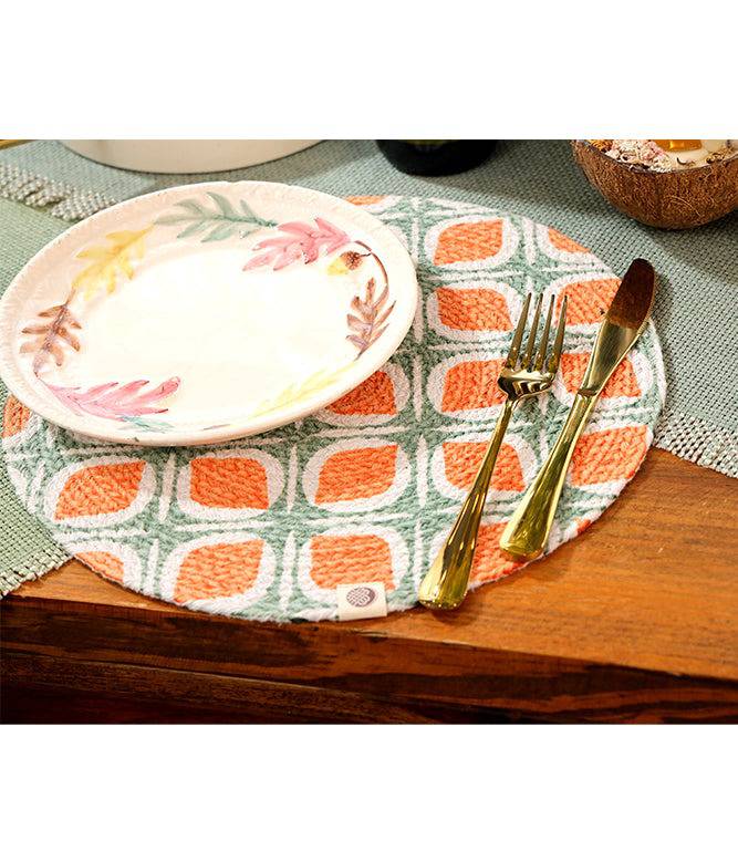 Sage Tangerine Round Mat- Set of 2 - TGW