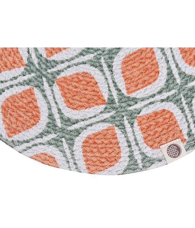 Sage Tangerine Round Mat- Set of 2 - TGW