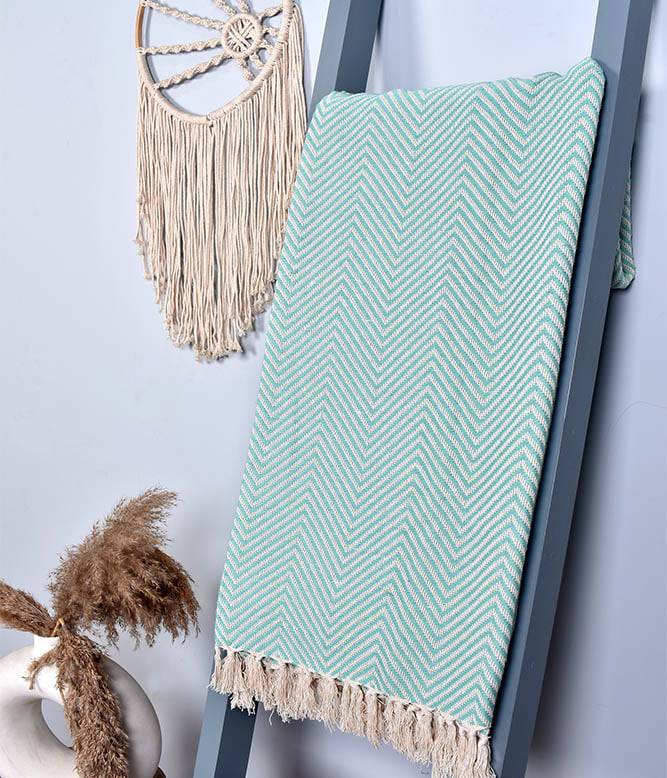 The Turq Chevron Throw - TGW