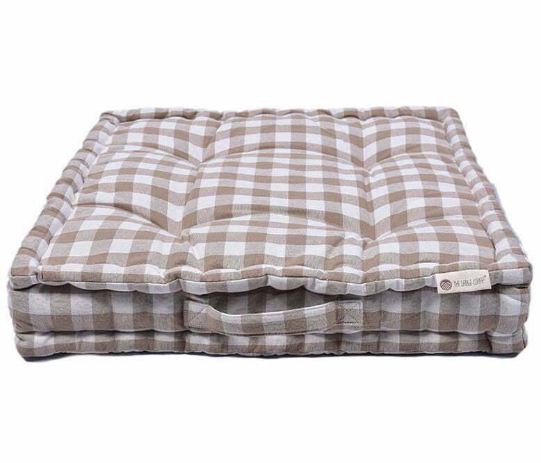 WOVEN BOLD CHECK FLOOR CUSHION - TGW