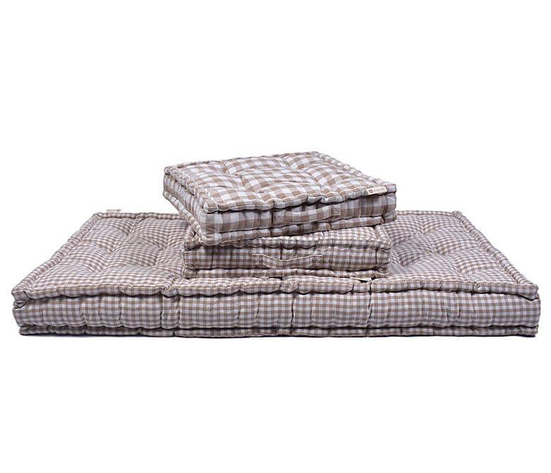 WOVEN BOLD CHECK FLOOR CUSHION - TGW