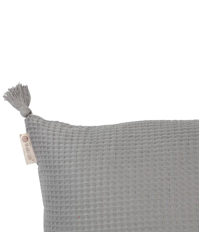 Woven Waffle Cushion Cover (Grey) - TGW