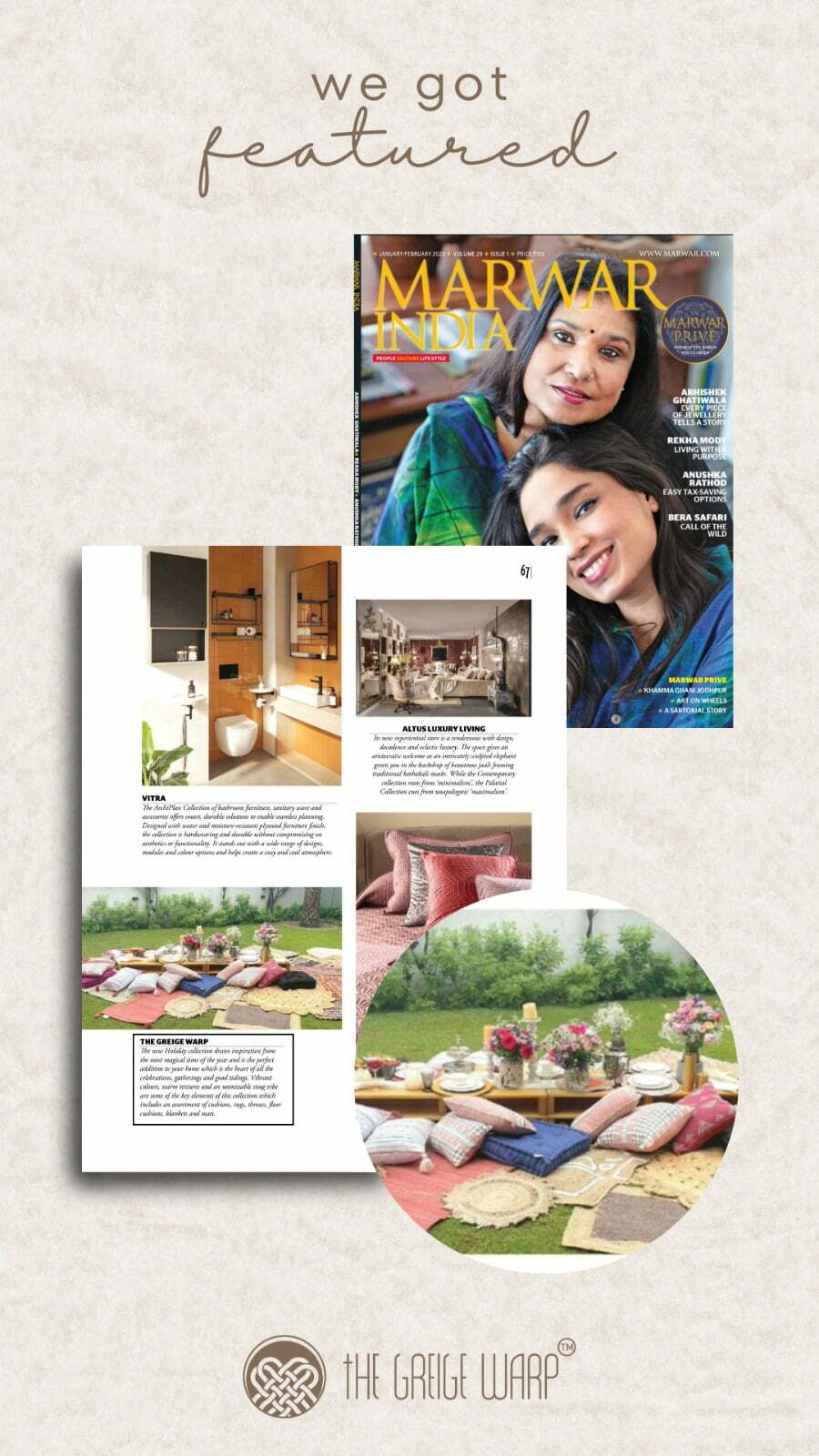 Marwar India features The Greige Warp outdoor collection