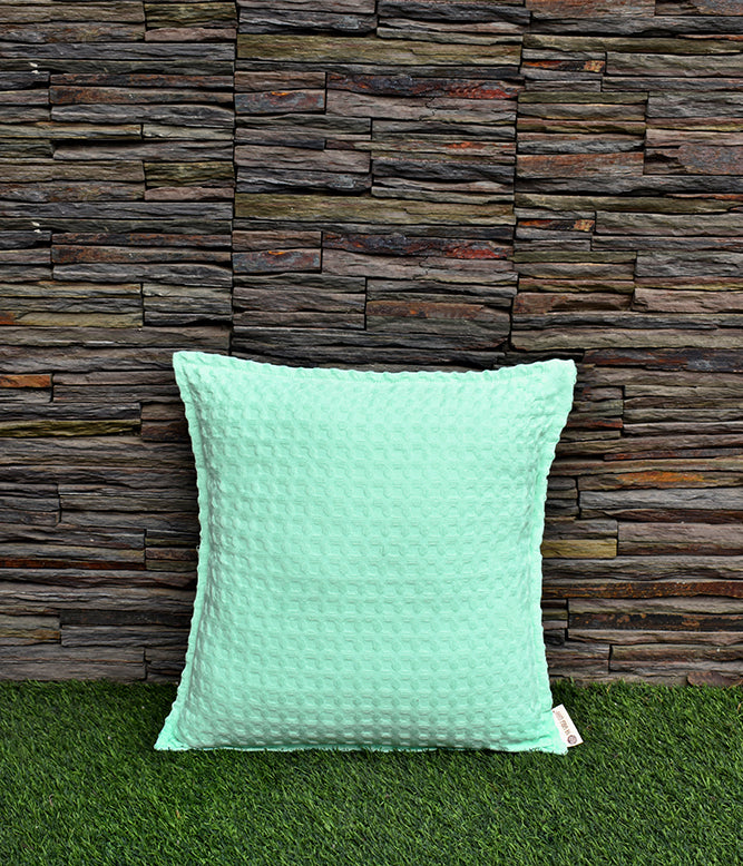 Waffle Cushion Cover -  Icy Mint (Set of 2)