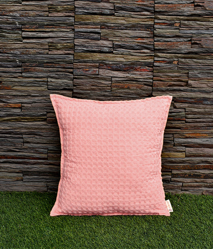 Waffle Cushion Cover - Petal Pink