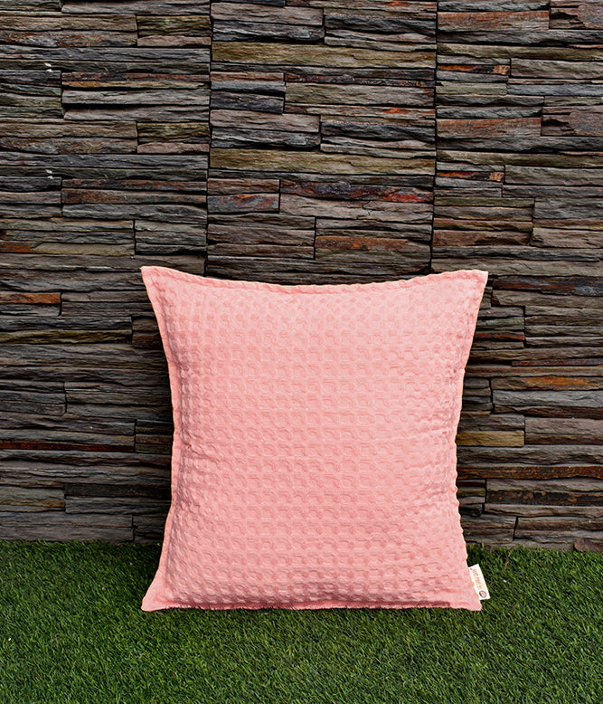 Waffle Cushion Cover - Petal Pink (Set of 2)