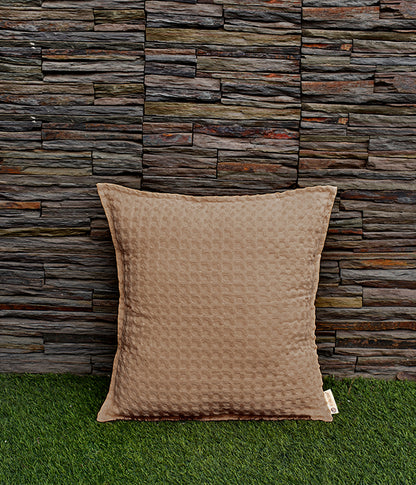 Waffle Cushion Cover - Oatmeal Beige (Set of 2)