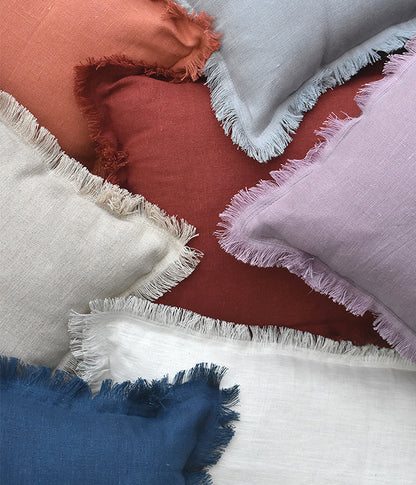 &quot;Fringe Luxe&quot; Linen Cushion Collection - Navy Vibes