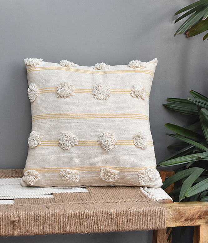 Textured Pom Pom Cushion Cover