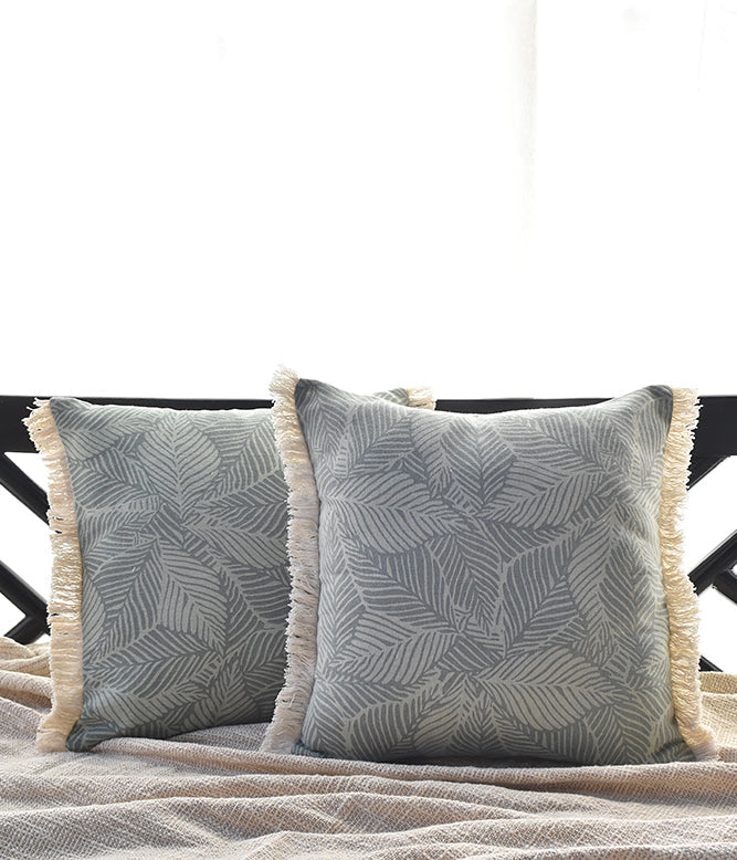 Leafy Serenity Printed Cushion Cover - set of 2 - TGW