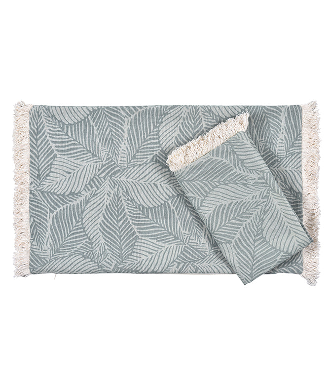 Leafy Serenity Printed Lumbar Cushion Cover - set of 2 - TGW