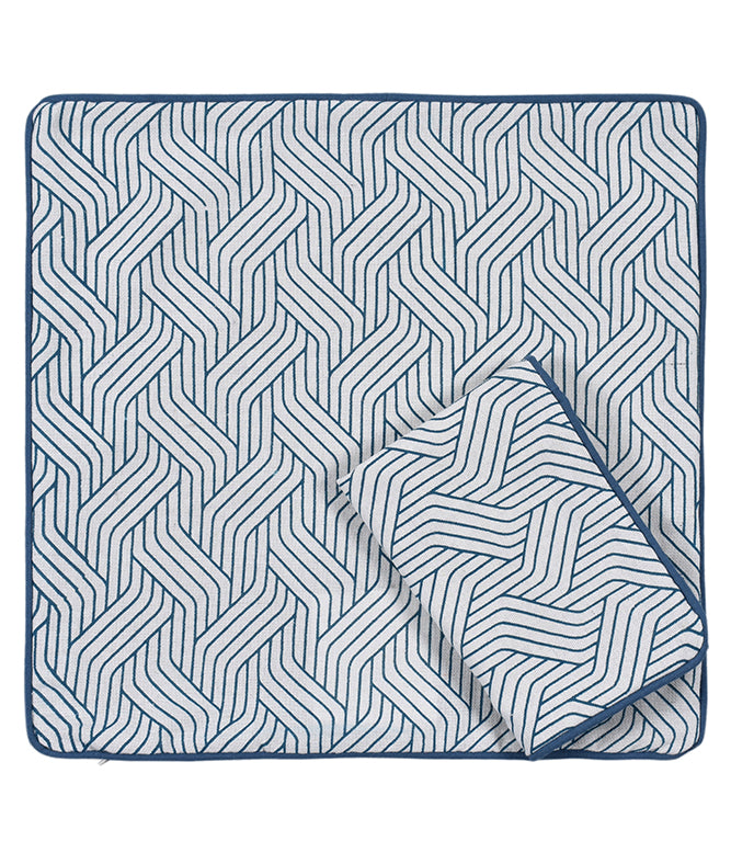 Teal Harmony Printed Cushion Cover- set of 2 - TGW