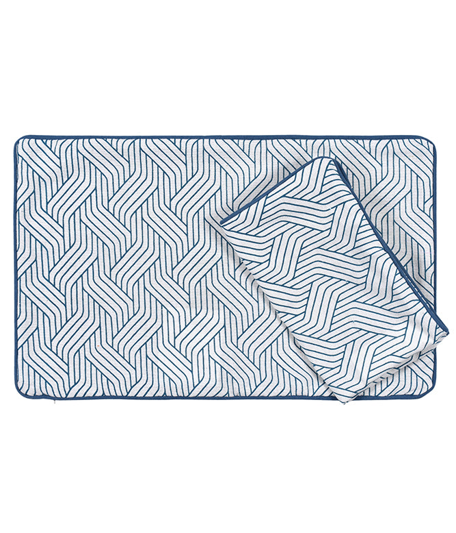 Teal Harmony Lumbar Printed Cushion cover - set of 2 - TGW