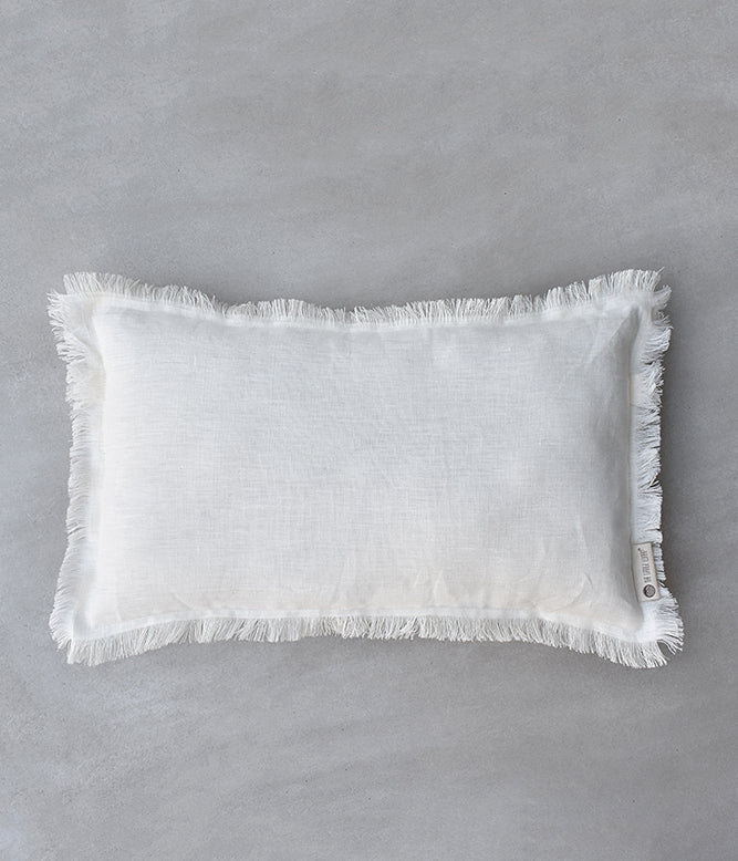 &quot;Fringe Luxe&quot; Linen Cushion Collection - Serene Ivory