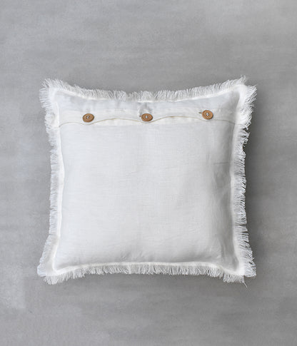 &quot;Fringe Luxe&quot; Linen Cushion Collection - Serene Ivory