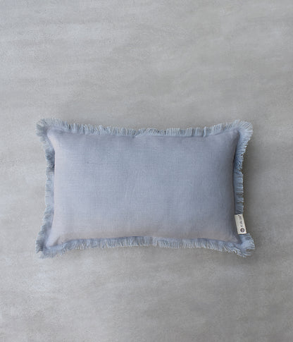 &quot;Fringe Luxe&quot; Linen Cushion Collection - Rich Grey