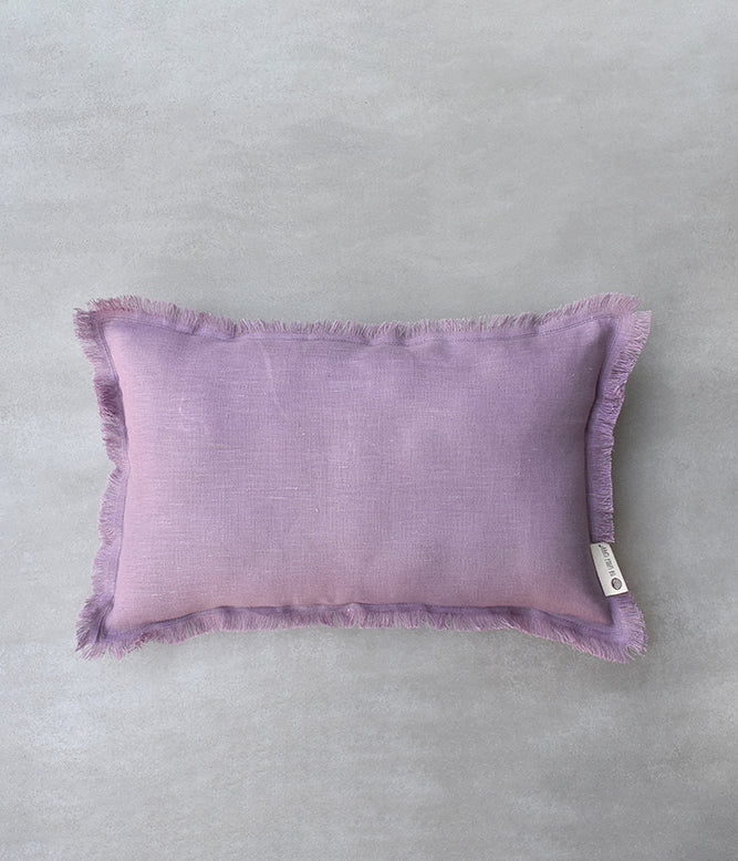 "Fringe Luxe" Linen Cushion Collection - Relaxing Lavender