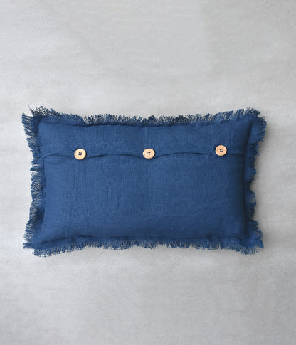 &quot;Fringe Luxe&quot; Linen Cushion Collection - Navy Vibes