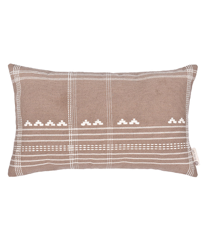 Strip Geometry Cushion Cover (Beige)